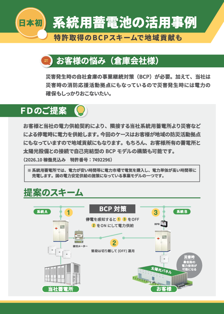 系統用蓄電池の活用事例